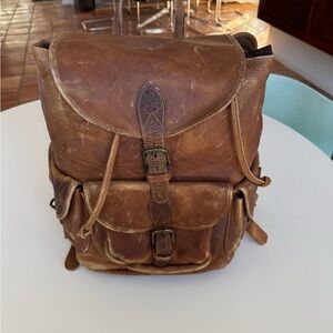 Vintage Brown Leather Backpack